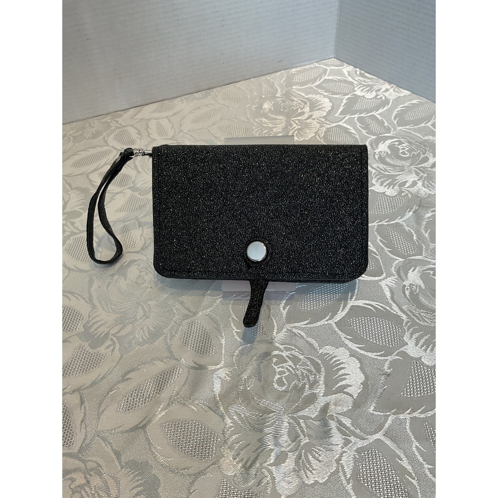 Unbranded Wristlet Clutch Women OS Black Excellent Glitter Shimmer Evening Bag